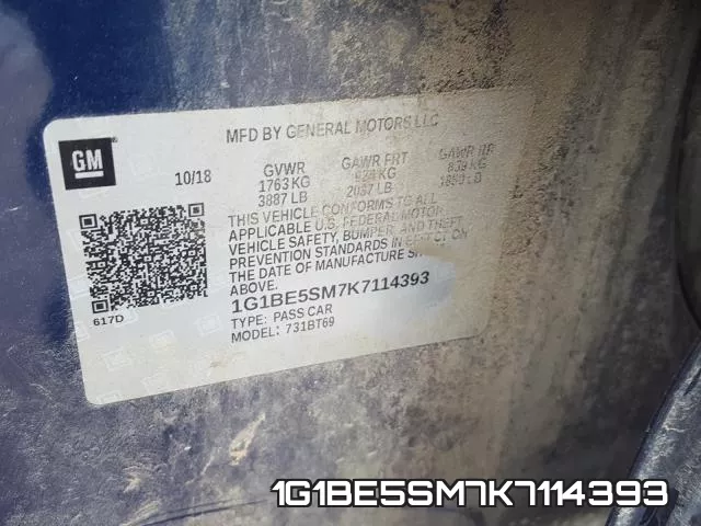 1G1BE5SM7K7114393 фото 2