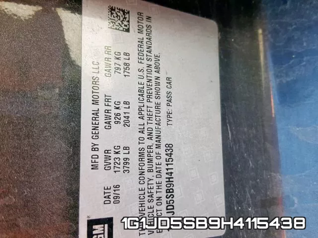 1G1JD5SB9H4115438 фото 2
