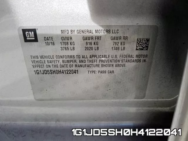 1G1JD5SH0H4122041 фото 2