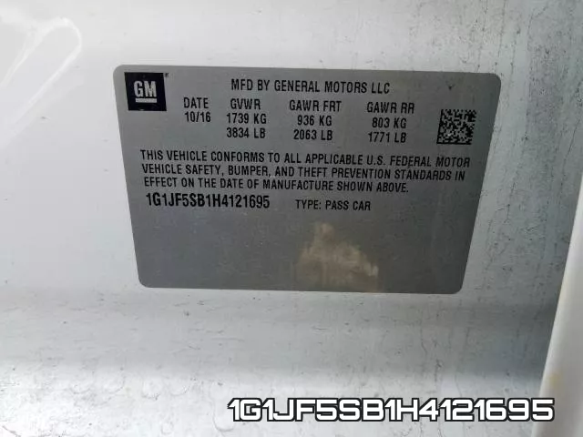 1G1JF5SB1H4121695 фото 2