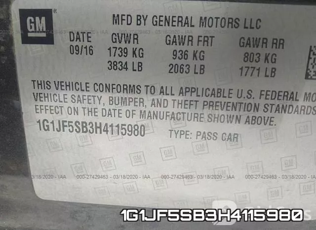 1G1JF5SB3H4115980 фото 10
