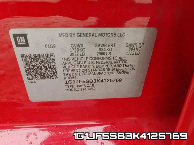 1G1JF5SB3K4125769 фото 2