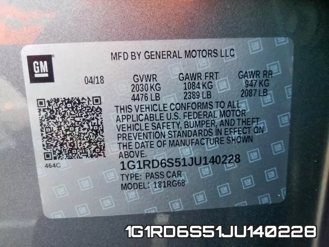 1G1RD6S51JU140228 фото 2