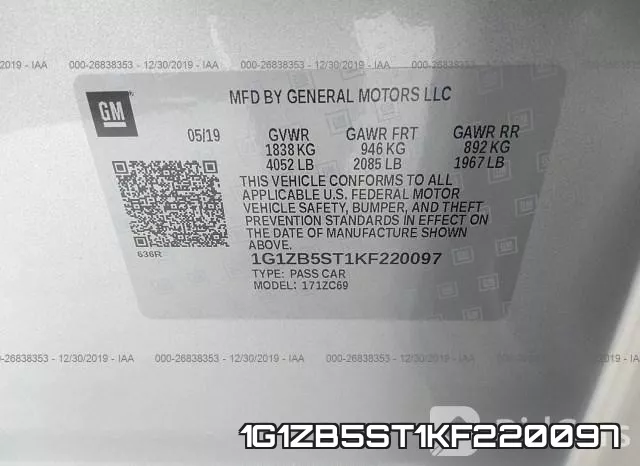1G1ZB5ST1KF220097 фото 10