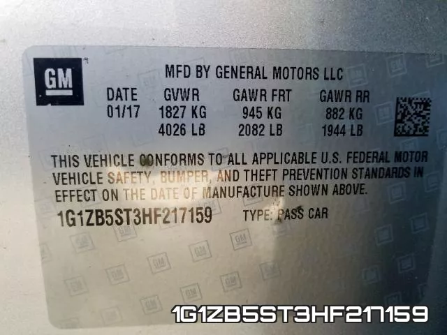 1G1ZB5ST3HF217159 фото 2
