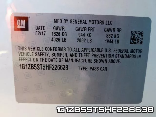 1G1ZB5ST5HF226638 фото 2