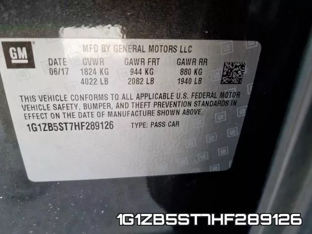 1G1ZB5ST7HF289126 фото 2