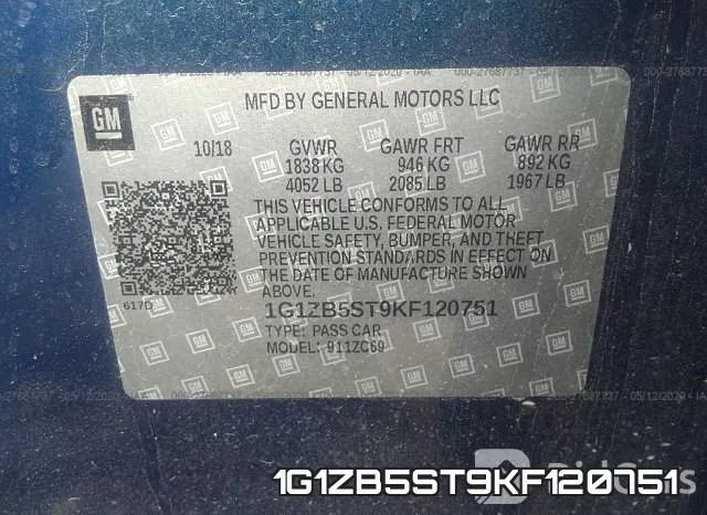 1G1ZB5ST9KF120751 фото 10