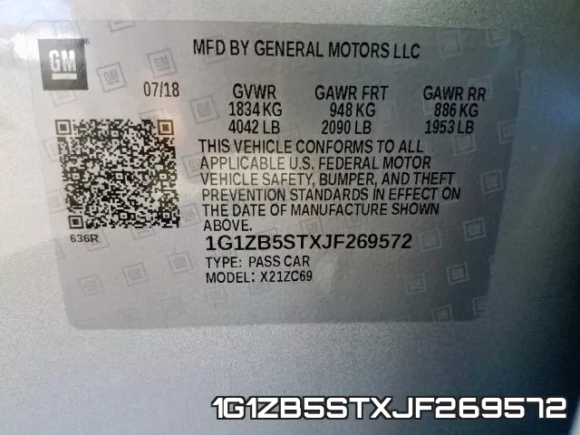 1G1ZB5STXJF269572 фото 2