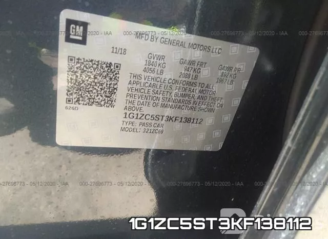 1G1ZC5ST3KF138112 фото 10