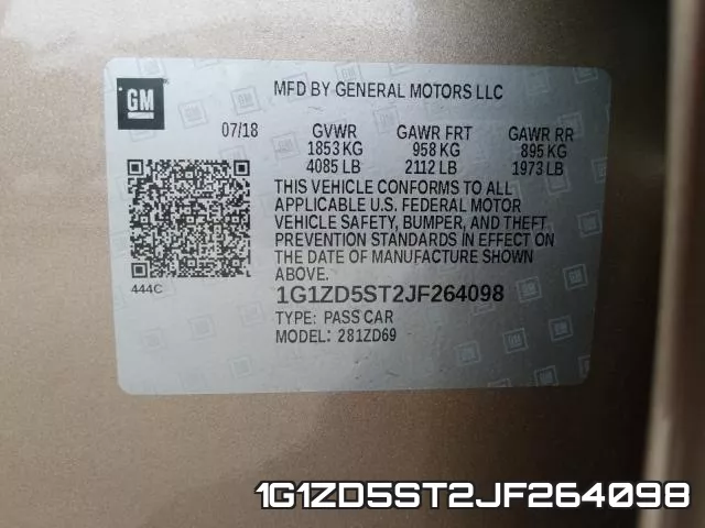 1G1ZD5ST2JF264098 фото 2