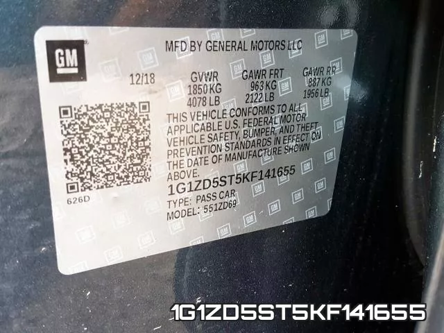 1G1ZD5ST5KF141655 фото 2