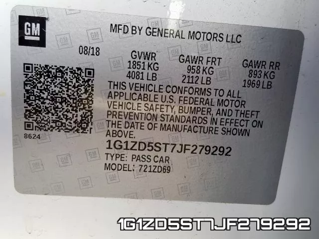 1G1ZD5ST7JF279292 фото 2