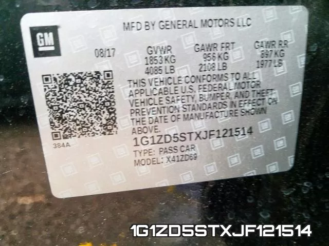 1G1ZD5STXJF121514 фото 2