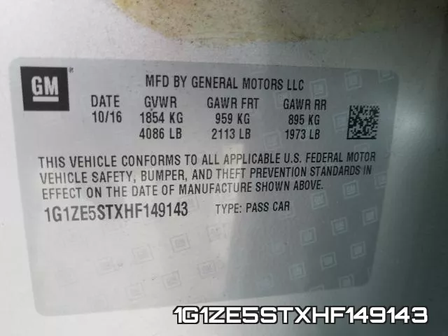 1G1ZE5STXHF149143 фото 2