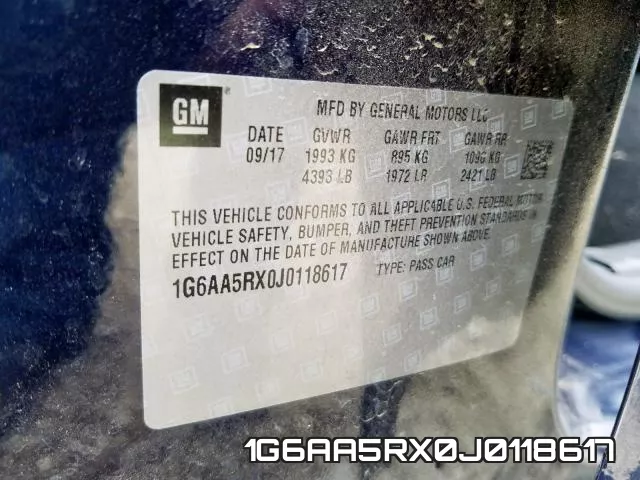 1G6AA5RX0J0118617 фото 2