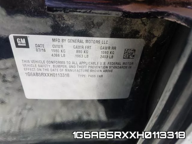 1G6AB5RXXH0113318 фото 2