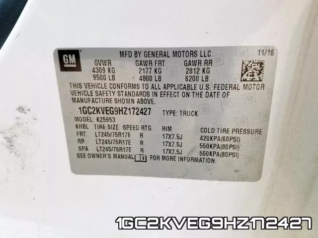 1GC2KVEG9HZ172427 фото 2