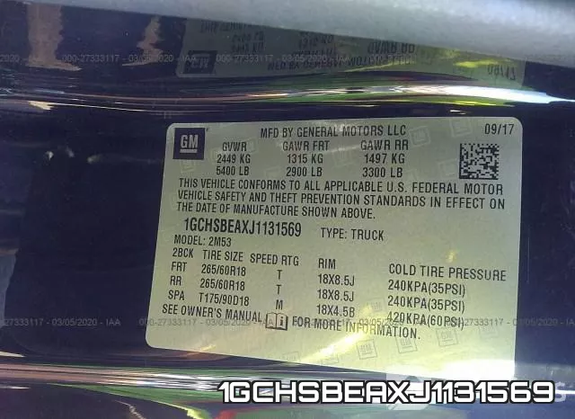 1GCHSBEAXJ1131569 фото 10