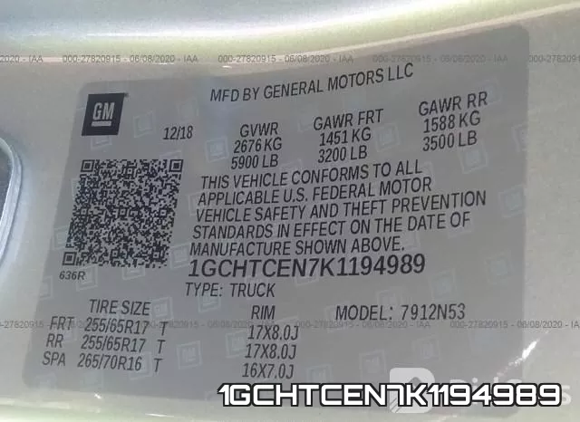 1GCHTCEN7K1194989 фото 10