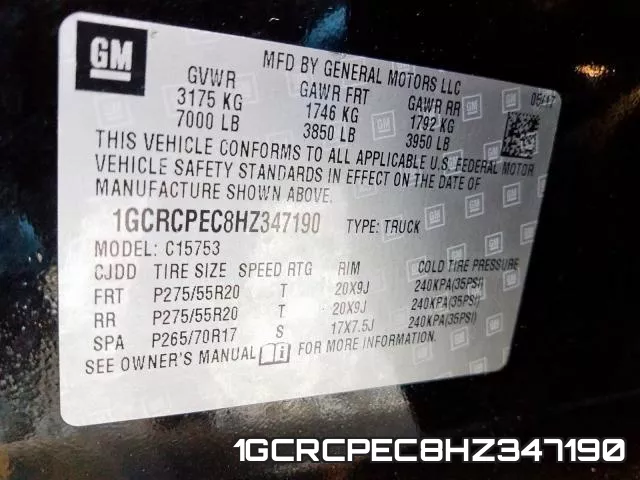 1GCRCPEC8HZ347190 фото 2