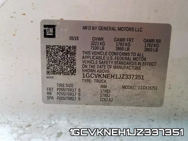 1GCVKNEH1JZ337351 фото 2
