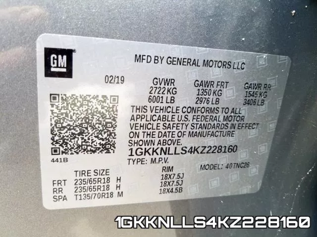 1GKKNLLS4KZ228160 фото 2