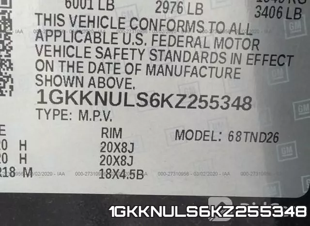 1GKKNULS6KZ255348 фото 10
