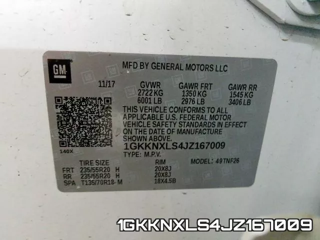 1GKKNXLS4JZ167009 фото 2