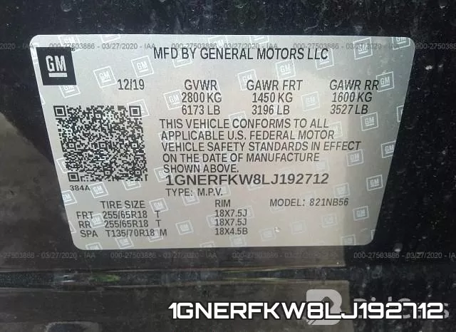 1GNERFKW8LJ192712 фото 10