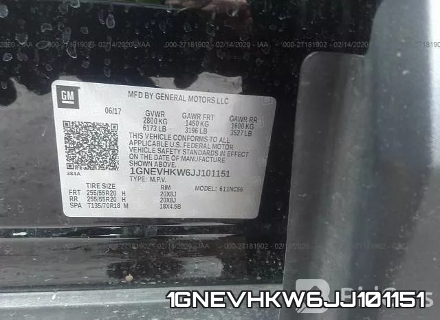 1GNEVHKW6JJ101151 фото 10