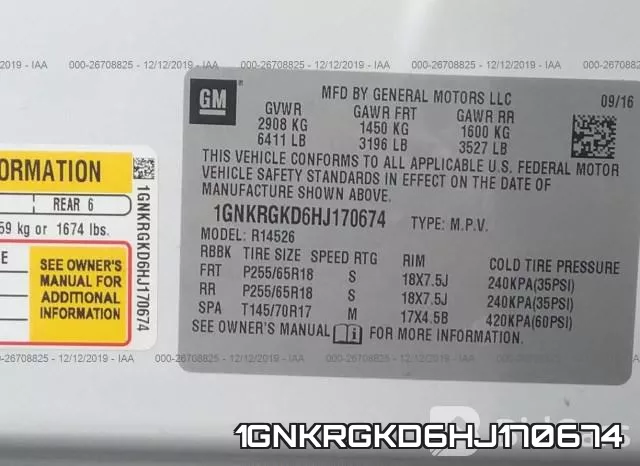 1GNKRGKD6HJ170674 фото 10