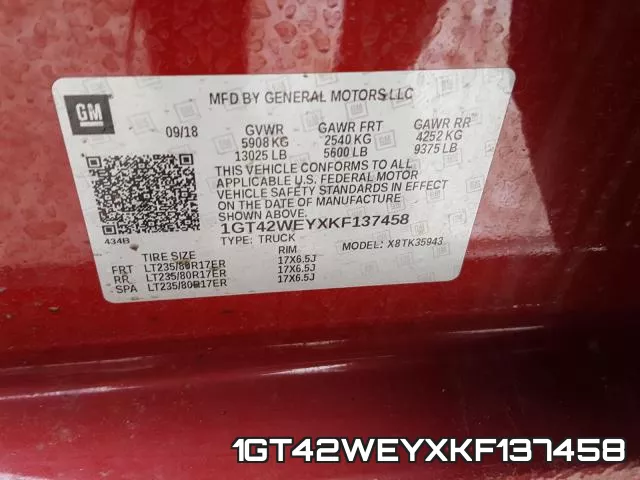 1GT42WEYXKF137458 фото 2