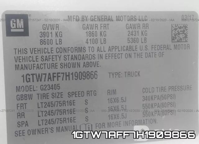 1GTW7AFF7H1909866 фото 10