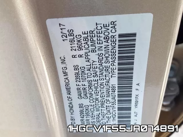 1HGCV1F55JA074891 фото 2