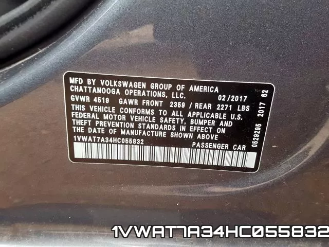 1VWAT7A34HC055832 фото 2