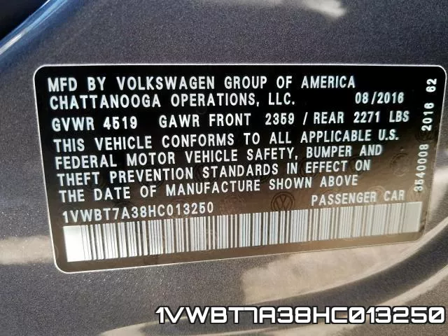 1VWBT7A38HC013250 фото 2