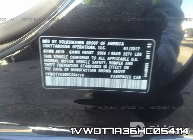 1VWDT7A36HC054114 фото 10