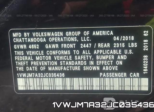 1VWJM7A32JC035436 фото 10