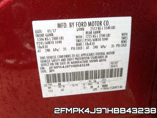 2FMPK4J97HBB43238 фото 2