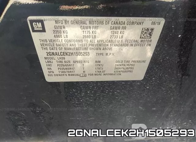 2GNALCEK2H1505293 фото 10