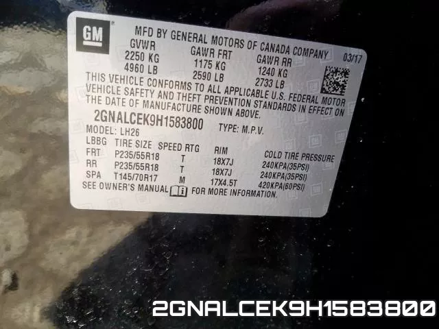 2GNALCEK9H1583800 фото 2