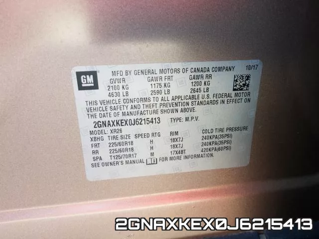 2GNAXKEX0J6215413 фото 2