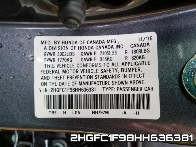 2HGFC1F98HH636381 фото 2