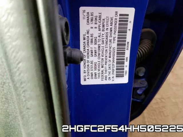 2HGFC2F54HH505225 фото 2