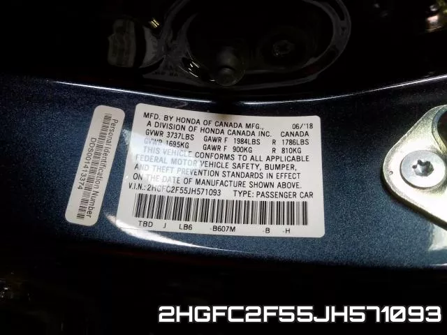 2HGFC2F55JH571093 фото 2