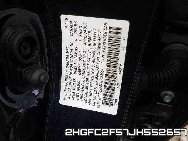 2HGFC2F57JH552657 фото 2