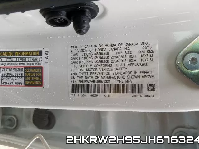 2HKRW2H95JH676324 фото 2