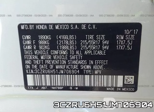 3CZRU6H51JM706904 фото 10