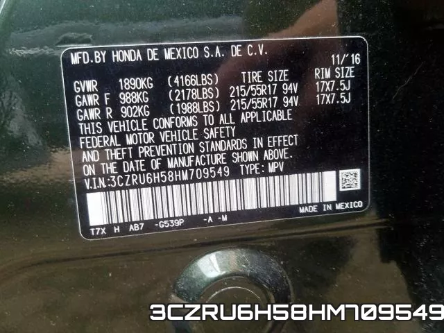 3CZRU6H58HM709549 фото 2